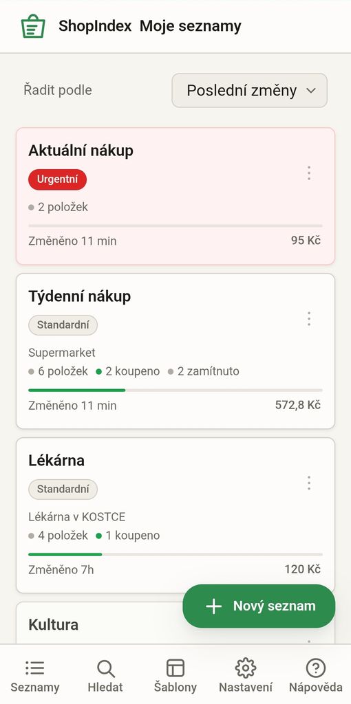 Shopindex – przegląd list zakupów