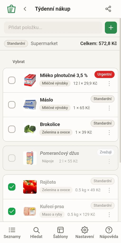 Shopindex – lista produktów z odhaczaniem